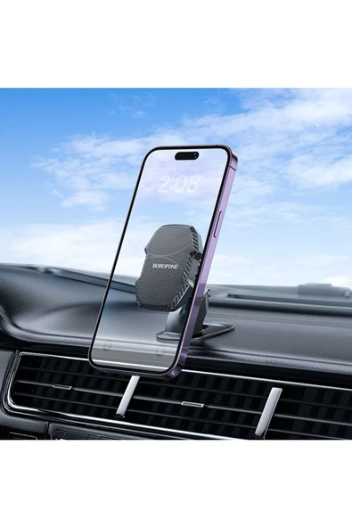 Borofone Araç İçi Telefon Tutucu 4.5-7.0 inç Uyumlu Dayanıklı ABS+Silikon Malzeme Merkezi Konsol Montaj BH111 - Resim 5