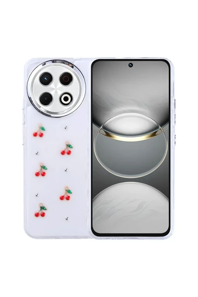 Coverzone Tecno Spark 30 Pro ile uyumlu Kılıf Airbag Köşeli Şeffaf Baskılı Z-Kutup ürün görseli