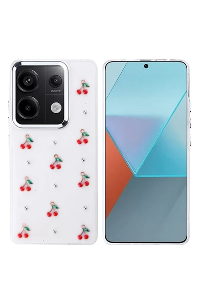 Coverzone Xiaomi Redmi Note 13 Pro 4G ile uyumlu Kılıf Airbag Köşeli Şeffaf Baskılı Z-Kutup ürün görseli