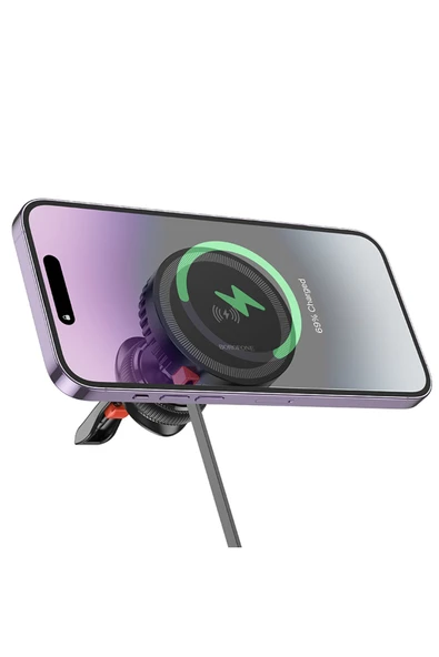 Borofone Magsafe ile Uyumlu Kablosuz Hızlı Şarj, 5W/7.5W/10W/15W Çıkış, 4.5-7.0 inç - ABS + Silicone BH207 - Resim 4