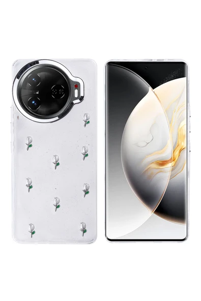 Coverzone Tecno Camon 30 Pro 5G ile uyumlu Kılıf Airbag Köşeli Şeffaf Baskılı Z-Kutup ürün görseli