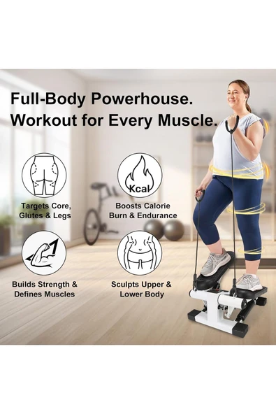 Coverzone Mini Step Cihazı Lcd Ekranlı, Direnç Bantlı, 117kg Taşıma Kapasiteli Taşınabilir Ly5001 - Resim 4