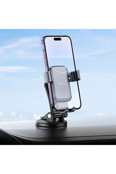 Borofone Araç İçi Telefon tutucu . 360 Ayarlanabilir Torpido Ortakonsol Cam 4.5 / 7.0 inç Cep telefon tutucu - Resim 4