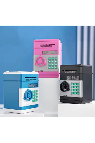 Coverzone Melodili ATM Metal Ve Kağıt Para Kumbarası Şİfreli Para Biriktirme Alışkanlığı Dekoratif Hediyelik - 3
