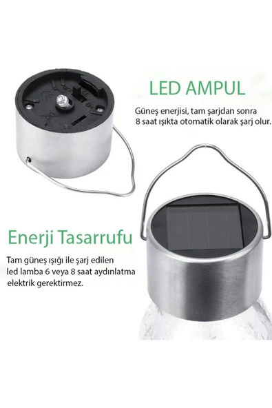 Coverzone Solar Bahçe Lambası,Kırık Cam Desenli Kristal Top,Sarı Işık,200 mAh,Bahçe,Ev,Etkinlik Dekorasyon,042 - 4