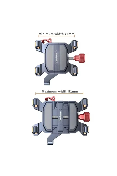Coverzone Profesyonel Gidon Telefon Tutucu TX02 - Alüminyum Alaşım, Suya Dayanıklı, Bisiklet & Motosiklet - Resim 2