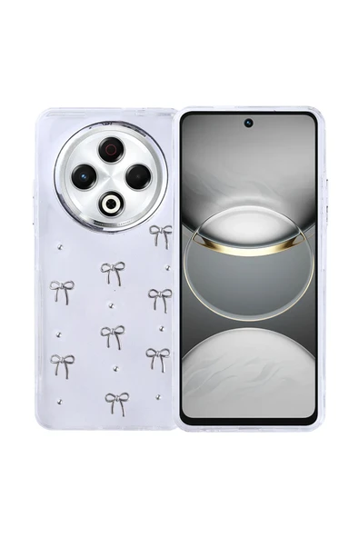 Coverzone Tecno Spark 30 4G ile uyumlu Kılıf Airbag Köşeli Şeffaf Baskılı Z-Kutup ürün görseli