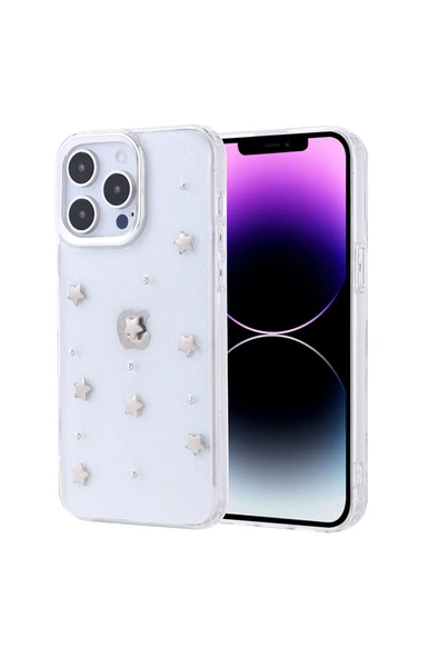 Coverzone iPhone 15 Pro Max ile uyumlu Kılıf Airbag Köşeli Şeffaf Baskılı Z-Kutup ürün görseli