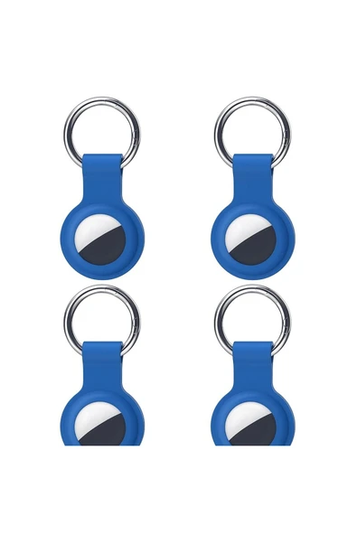 Coverzone AirTag ile Uyumlu Anahtarlıklı Silikon Kılıf A010 Koruyucu Anahtarlık Petrol Mavi 4'lü Paket ürün görseli