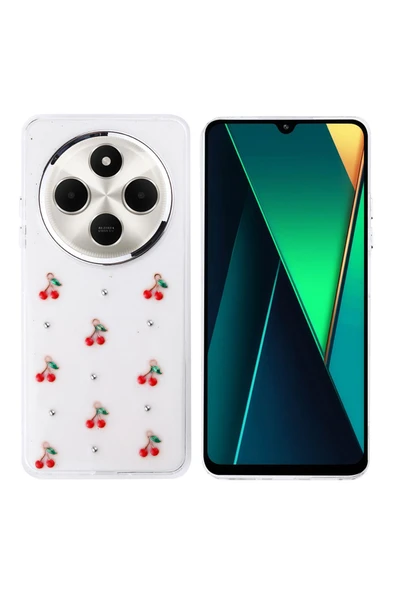 Coverzone Xiaomi Redmi 14C 4G ile uyumlu Kılıf Airbag Köşeli Şeffaf Baskılı Z-Kutup ürün görseli