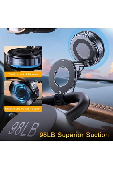 Coverzone Kablosuz Araç İçi Cep Telefonu Plastik Kaplama Tutucu Araç içi Montaj (Sadece Düz Zeminler için) X68 - Resim 4