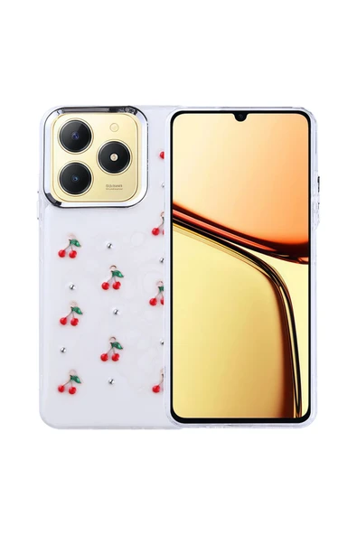 Coverzone Realme C61 ile uyumlu Kılıf Airbag Köşeli Şeffaf Baskılı Z-Kutup ürün görseli