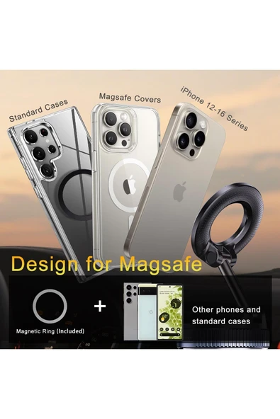 Coverzone Kablosuz Araç İçi Cep Telefonu Plastik Kaplama Tutucu Araç içi Montaj (Sadece Düz Zeminler için) X68 - Resim 7