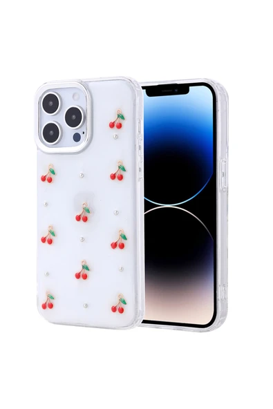 Coverzone iPhone 14 Pro ile uyumlu Kılıf Airbag Köşeli Şeffaf Baskılı Z-Kutup ürün görseli