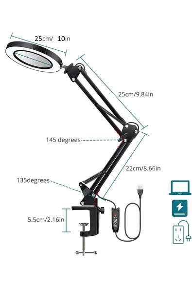 Coverzone Kıskaçlı Yuvarlak Işık 10 inç (25cm) Stüdyo Işık Youtuber Twich Kick Yayıncı Işığı NB55 - Resim 2