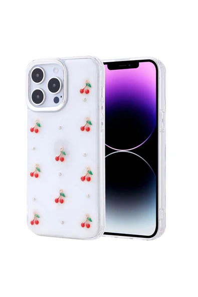 Coverzone iPhone 14 Pro Max ile uyumlu Kılıf Airbag Köşeli Şeffaf Baskılı Z-Kutup ürün görseli