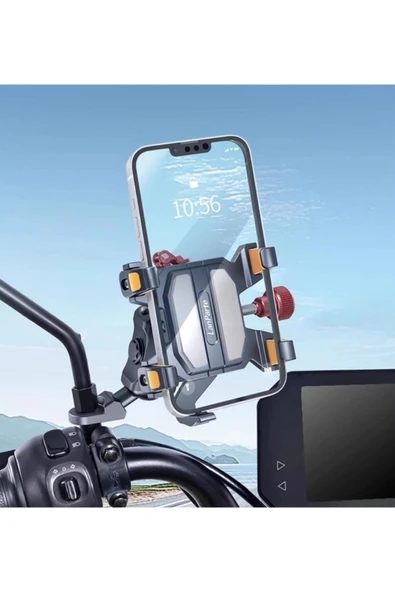 Coverzone Profesyonel Motosiklet Telefon Tutucu - Çift Kilitlemeli, Ayarlanabilir, Dikiz Ayna Montajlı TX02-Z ürün görseli