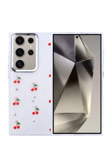 Coverzone Samsung Galaxy S25 Ultra ile uyumlu Kılıf Airbag Köşeli Şeffaf Baskılı Z-Kutup ürün görseli