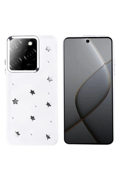 Coverzone İnfinix Hot 40 ile uyumlu Kılıf Airbag Köşeli Şeffaf Baskılı Z-Kutup ürün görseli