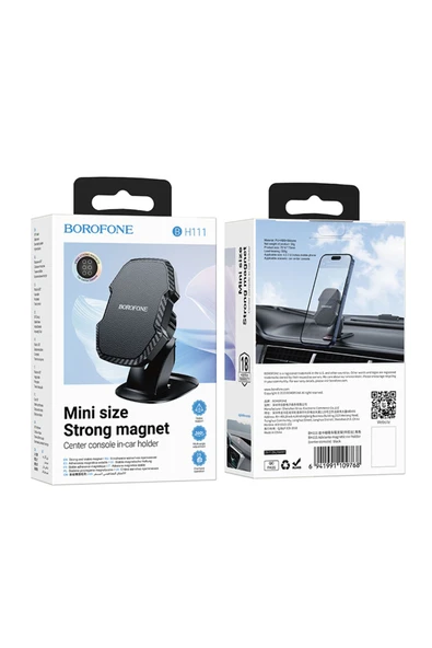 Borofone Araç İçi Telefon Tutucu 4.5-7.0 inç Uyumlu Dayanıklı ABS+Silikon Malzeme Merkezi Konsol Montaj BH111 - Resim 7