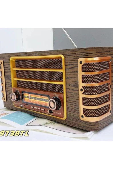Coverzone Midi Boy Retro Bluetooth Hoparlör Radyo, USB/TF Kart Destekli, Şarjlı Pil ile Çalışan CZ-1973 - Resim 2