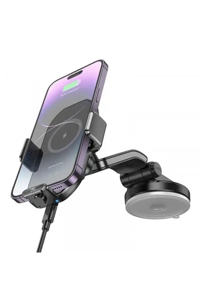 Borofone Araç Telefon Tutucu ve Kablosuz Şarj Cihazı Qi Uyumlu | Hızlı Şarj 15W | Otomatik Açma-Kapama BH206 - Resim 5