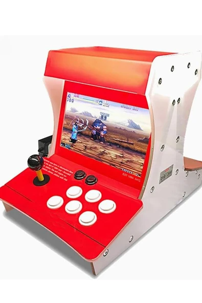 Coverzone İki Kişilik Retro 10 inç Ekran Oyun Konsolu 8200 Oyun Makinesi Dahili Hoparlör M77 ürün görseli