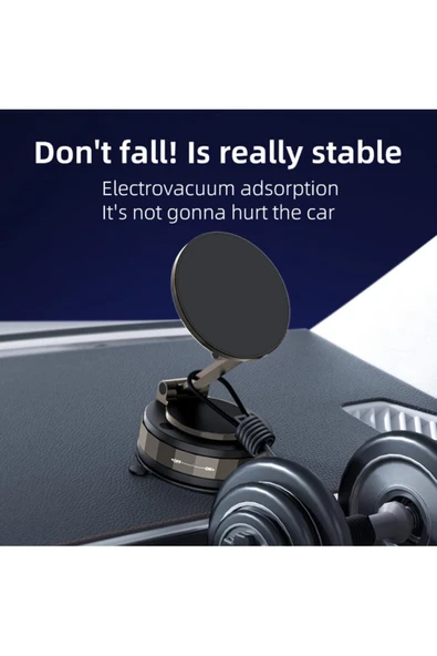 Xo Magsafe Uyumlu Araç Telefon Tutucu – Güçlü Manyetik Vakumlu, 360° Ayarlı Stand, iPhone C176 - Resim 6