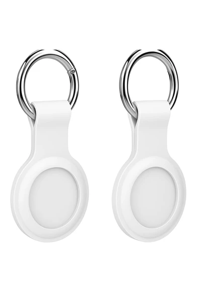Coverzone Uyumlu Anahtarlıklı Silikon Uyumlu  Kılıf A010 Koruyucu Anahtarlık Beyaz 2'li Paket ürün görseli