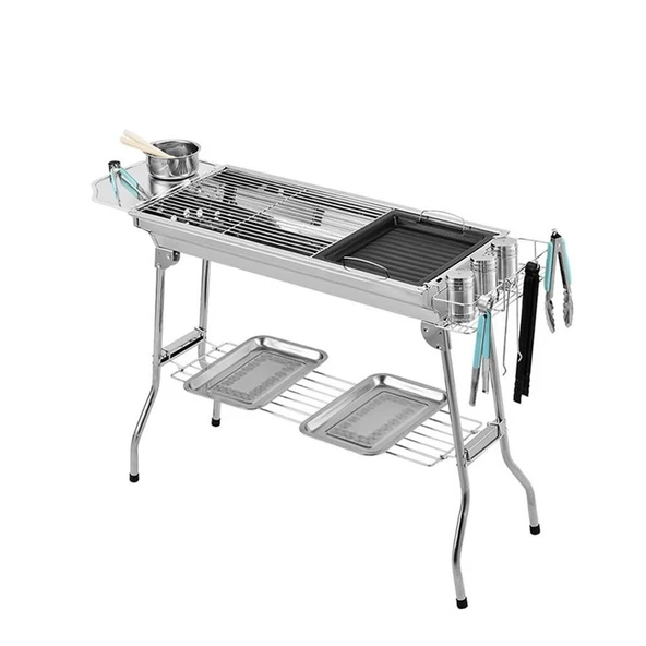 Madfox Grillmate Portatif Katlanır BBQ Mangal SİLVER - 8