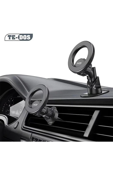 Coverzone Araç İçi Manyetik Telefon Tutucu TD-H7548 - Magsafe Uyumlu, 360° Döner, Klipsli, Petek Tasarım - Resim 3