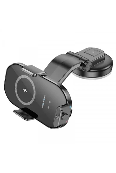 Borofone Araç Telefon Tutucu ve Kablosuz Şarj Cihazı Qi Uyumlu | Hızlı Şarj 15W | Otomatik Açma-Kapama BH206 - Resim 2