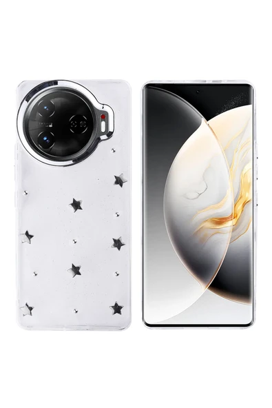 Coverzone Tecno Camon 30 Pro 5G ile uyumlu Kılıf Airbag Köşeli Şeffaf Baskılı Z-Kutup ürün görseli