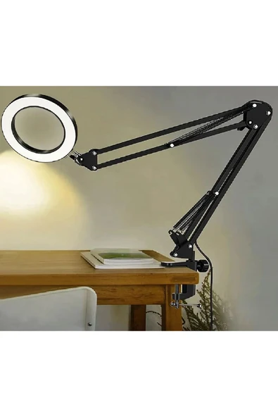 Coverzone Kıskaçlı Yuvarlak Işık 10 inç (25cm) Stüdyo Işık Youtuber Twich Kick Yayıncı Işığı NB55 ürün görseli