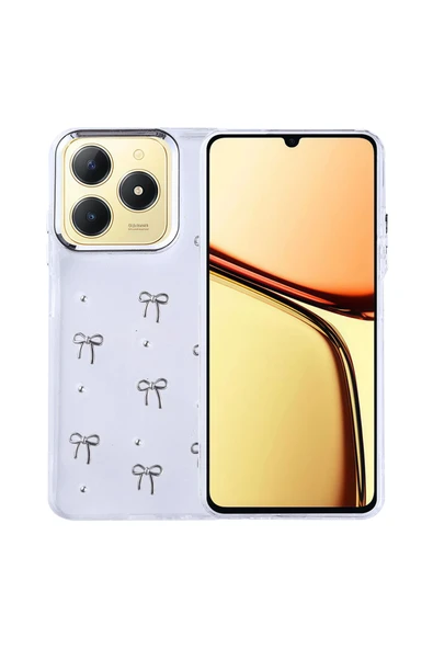 Coverzone Realme C61 ile uyumlu Kılıf Airbag Köşeli Şeffaf Baskılı Z-Kutup ürün görseli