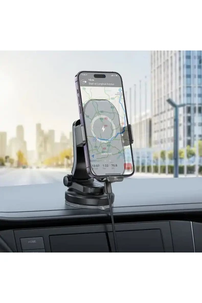 Borofone Araç Telefon Tutucu ve Kablosuz Şarj Cihazı Qi Uyumlu | Hızlı Şarj 15W | Otomatik Açma-Kapama BH206 - Resim 7