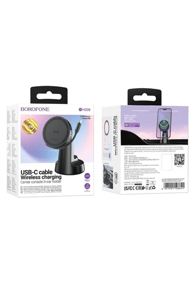 Borofone Magsafe ile Uyumlu Araç Telefon Tutucu 5W/7.5W/10W/15W Hızlı Şarj Desteği iPhone ile Uyumlu BH208 - Resim 7