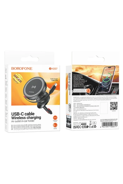 Borofone Magsafe ile Uyumlu Kablosuz Hızlı Şarj, 5W/7.5W/10W/15W Çıkış, 4.5-7.0 inç - ABS + Silicone BH207 - Resim 8