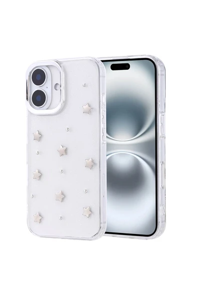 Coverzone iPhone 16 Plus ile uyumlu Kılıf Airbag Köşeli Şeffaf Baskılı Z-Kutup ürün görseli