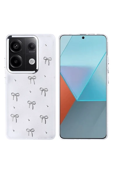 Coverzone Xiaomi Redmi Note 13 Pro 4G ile uyumlu Kılıf Airbag Köşeli Şeffaf Baskılı Z-Kutup ürün görseli