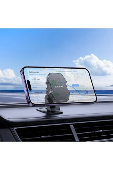 Borofone Araç İçi Telefon Tutucu 4.5-7.0 inç Uyumlu Dayanıklı ABS+Silikon Malzeme Merkezi Konsol Montaj BH111 - Resim 6