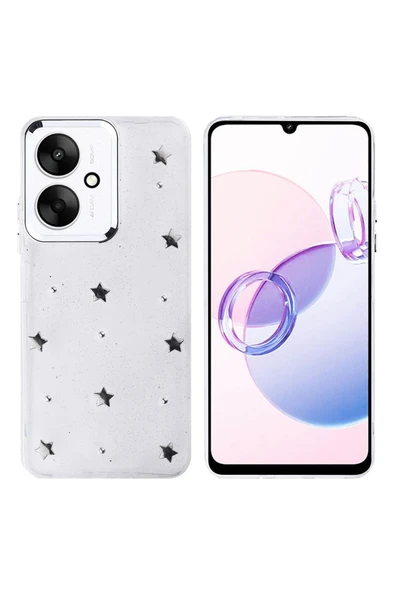 Coverzone Xiaomi Redmi 13C ile uyumlu Kılıf Airbag Köşeli Şeffaf Baskılı Z-Kutup ürün görseli