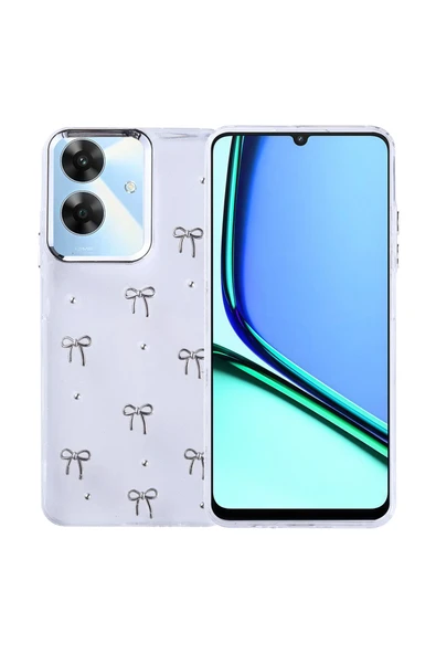 Coverzone Realme Note 60 ile uyumlu Kılıf Airbag Köşeli Şeffaf Baskılı Z-Kutup ürün görseli