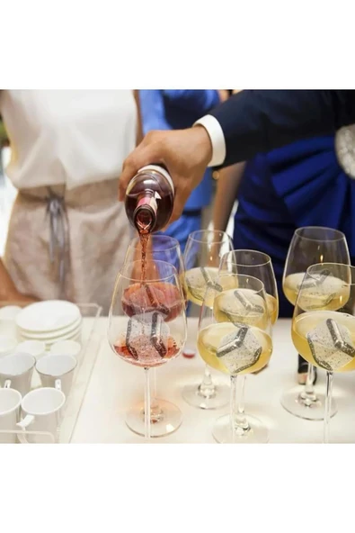 Coverzone Paslanmaz Çelik Buz Kalıbı Sulandırmayan Hediyelik Viski Soğutma Taşı 6'lı Küp Maşa Dahil Değildir - Resim 4