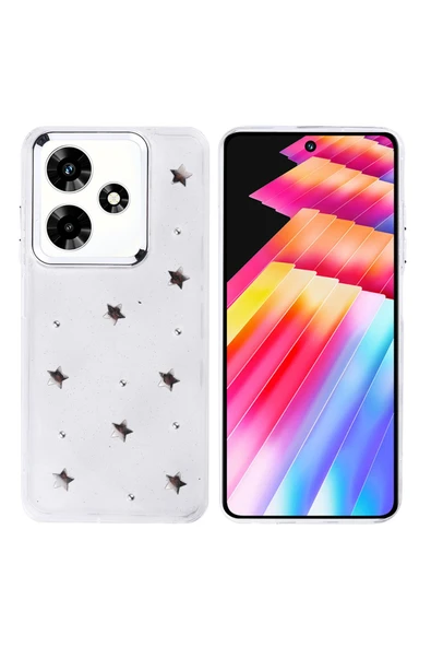 Coverzone İnfinix Hot 30 ile uyumlu Kılıf Airbag Köşeli Şeffaf Baskılı Z-Kutup ürün görseli