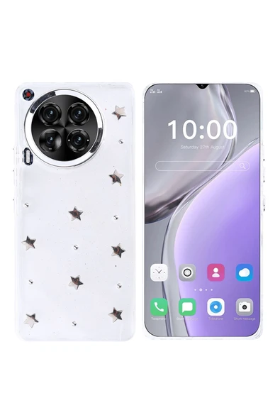 Coverzone Tecno Camon 30 ile uyumlu Kılıf Airbag Köşeli Şeffaf Baskılı Z-Kutup ürün görseli