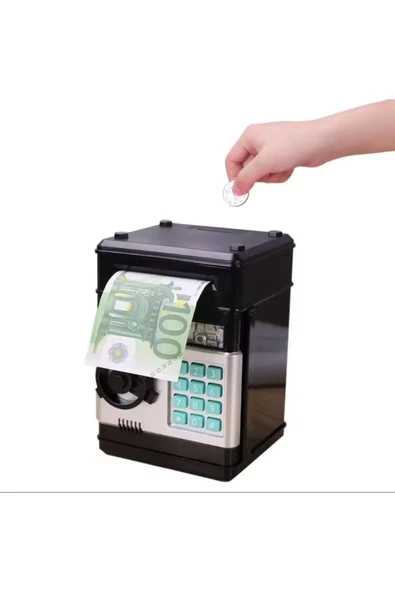 Coverzone Melodili ATM Metal Ve Kağıt Para Kumbarası Şİfreli Para Biriktirme Alışkanlığı Dekoratif Hediyelik - 5