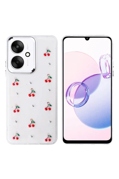 Coverzone Xiaomi Poco C65 ile uyumlu Kılıf Airbag Köşeli Şeffaf Baskılı Z-Kutup ürün görseli