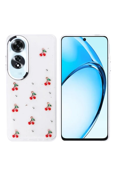 Coverzone Oppo A60 ile uyumlu Kılıf Airbag Köşeli Şeffaf Baskılı Z-Kutup ürün görseli