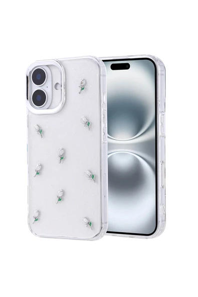 Coverzone iPhone 16 Pro ile uyumlu Kılıf Airbag Köşeli Şeffaf Baskılı Z-Kutup ürün görseli